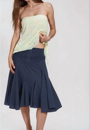 Free People Womens Frida Godet Midi Skirt In Poseidon