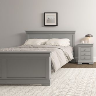 Seconique Bordeaux 5 Bed High Foot End (Part Assembled) in Light Grey | Size: King