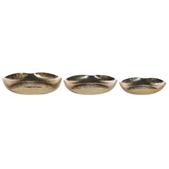 Beliani Beliani - Conjunto De 3 Cuencos De Metal Dorado Bandejas Joyero Glamour Accesorio Ujung
