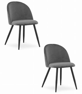 OEM Poltrona Bello - Velluto Grigio Scuro / Gambe Nere X 2