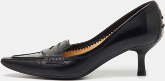 Tod's Tods Black Leather Loafer Pumps