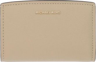 Michael Kors Bryant Medium Portemonnee van Gekorreld Leer - Dames - Portefeuilles - Beige - ONE Size - Leer - Accessoires