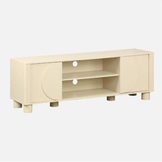 Sweeek Mueble De Tv Ex&oacute;tico Efecto Madera Con 2 Puertas Reversibles, 155cm