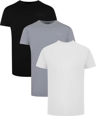Palm Angels Tri-Pack Tonale Klassieke Logo Zwarte, Witte en Grijze T-Shirts