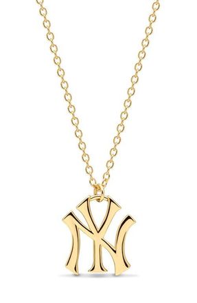 Luv AJ x The MLB New York Yankees Logo Charm Necklace in Gold at Nordstrom