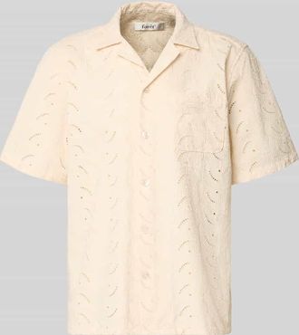 For&eacute;t Relaxed Fit Freizeithemd mit Lochstickerei Modell LEO PAISLEY in Offwhite, Gr&ouml;&szlig;e XXL