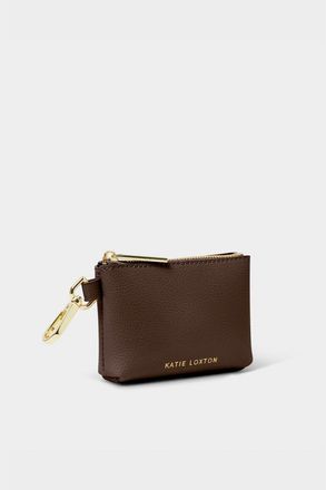 Katie Loxton Evie Clip-On Coin Wallet in Chocolate at Nordstrom