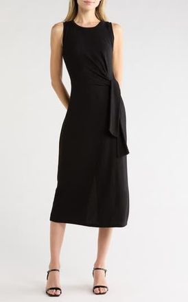 West K Sleeveless Side Tie Midi Dress in Black at Nordstrom Rack, Size X-Large