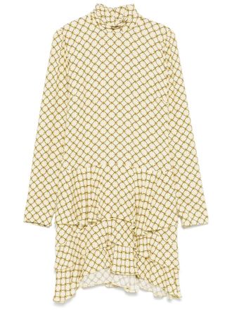 Elisabetta Franchi monogram-print midi dress - women - Viscose - 40 - Yellow