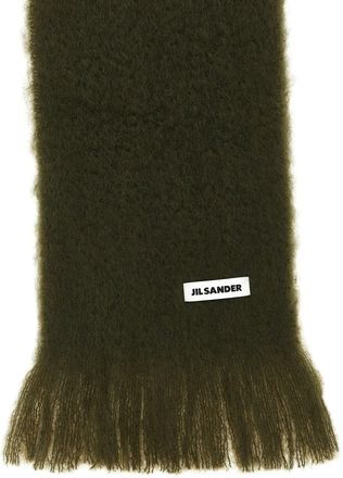 Jil Sander Mohair Wool Blend Scarf - Olive
