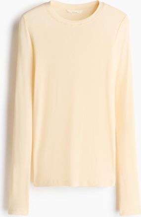 H&M Jerseyshirt aus Pima-Baumwolle - Blassgelb