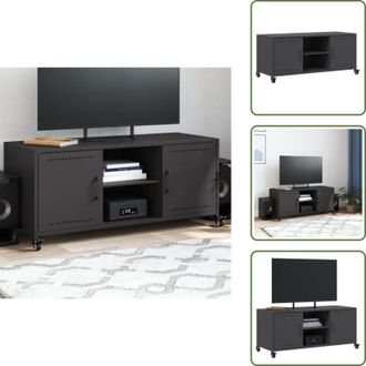 vidaXL Armadio per soggiorno - vidaXL Mobile TV Nero 100,5x39x43,5 cm in Acciaio - Armadio con ruote