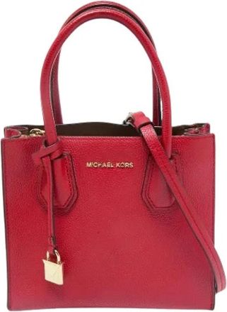 Michael Kors Pre-owned Handbags, female, Red, Size: ONE SIZE Pre-owned Small Mercer Tote