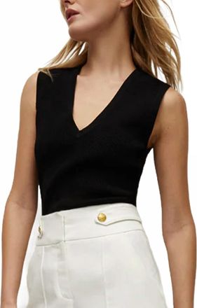 Veronica Beard Sid Sleeveless Pullover Top In Black