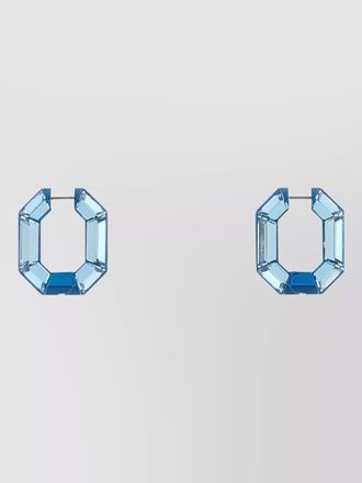 Swarovski crystal lucent hoop earrings octagonal design