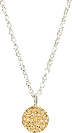 Anna Beck Reversible Mini Circle Pendant Necklace in Gold/silver at Nordstrom