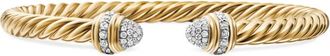 David Yurman 18kt geelgouden Classic Cablespira armband met diamant (5 mm)