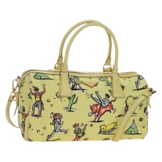 Prada Pre-owned Vintage Handbag - Dames - Vintage Handtas - Geel - ONE Size - Leer - Vintage