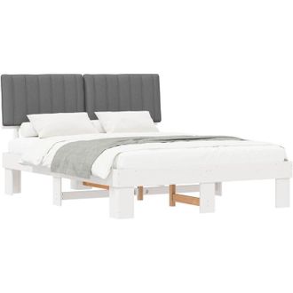 vidaXL Estructura De Cama Con Cabecera Tapizada Gris Claro Vidaxl