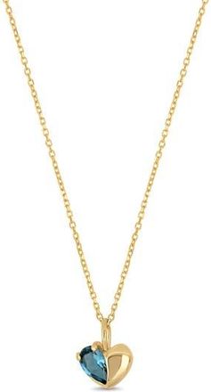 Bony Levy 14K Gold Heart Pendant Necklace in Gold/blue at Nordstrom Rack, Size 18