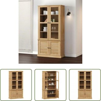 vidaXL Vetrina in pino - Vetrina VIGO 85x35x170 cm in Legno Massello di Pino