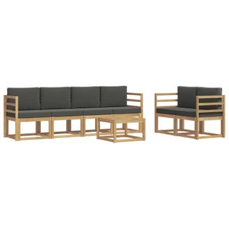 vidaXL Conjunto De Sof&aacute;s De Exterior 7 Pcs Blanco Y Antracita Vidaxl