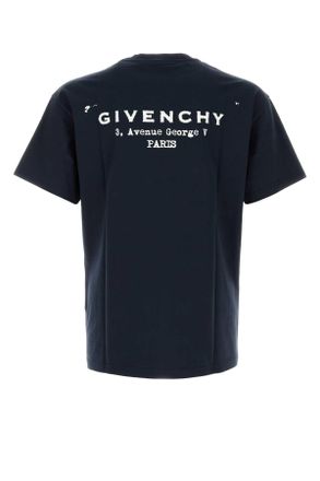 Givenchy Mens Dark Blue Cotton T-Shirt Darknavy Exterior