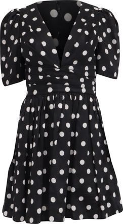 Zimmermann Polka-Dot Mini Dress in Black Linen