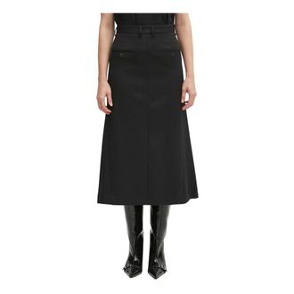Maison Margiela Rokken, Dames, Zwart, M, Wol, Midi Rok