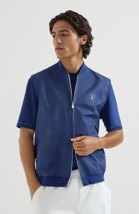 Brunello Cucinelli Nylon vest with logo in Avio Blue at Nordstrom, Size Xxx-Large Eu