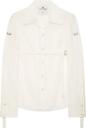 Courrèges Camicia con cinghie - Bianco