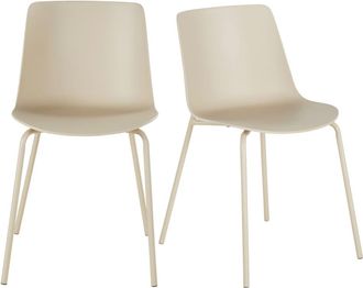 Maisons du monde Sillas de polipropileno y acero beige (x2)