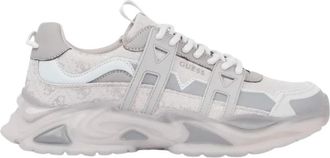Guess Belluno Leren-Mix Sneaker - Heren - Sneakers - Grijs - 42 EU - Leer - Schoenen