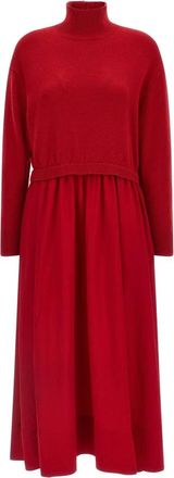 Polo Ralph Lauren Jurk van wol-bodice van cr&ecirc;pe - Dames - Jurken - Rood - Maat: S Wol