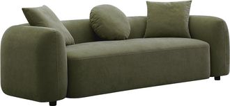 Vente-Unique Sof&aacute; 3 plazas de tela verde OXILA