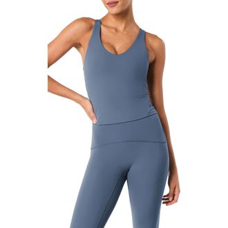Spanx Get Moving V-Neck Active Tank in Sea at Nordstrom Rack, Size X-Small