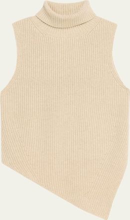 Nanushka Fennec Sleeveless Asymmetric Turtleneck Sweater