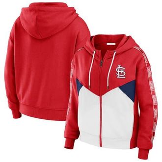 WEAR by Erin Andrews Womens WEAR by Erin Andrews Red/White St. Louis Cardinals Color Block Full-Zip Hoodie at Nordstrom, Size Small