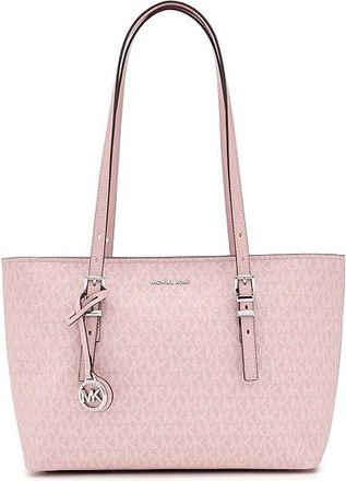 Michael Kors Quinn Medium East West Top Zip Tote Handbags Smokey Rose