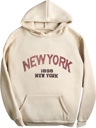 Generic Order Again From My Recent Orders Sweatshirts for Women UK clearance Women Winter Hooded Sweatshirt Casual Print Long-Sleeved O-Neck Pocket Top Plus S