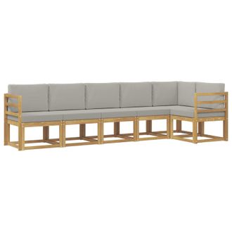 vidaXL Conjunto De Sof&aacute;s De Exterior 6 Pcs Blanco Y Gris Claro Vidaxl