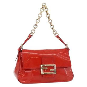Fendi Pre-owned Shoulder Bags, female, Red, Size: ONE SIZE Pre-owned Patent Leather Shoulder Bag