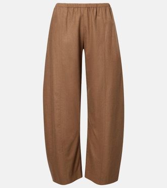 Khaite Clover mid-rise wool barrel-leg pants