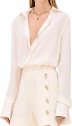 Alexis Pat Long Sleeve Blouse In Ivory