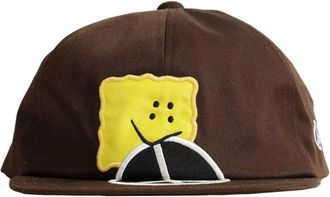 KAPITAL Kapital, Accessoires, Heren, Bruin, ONE Size, Katoen, Chino Baseball Cap (Peckish Peace Embroidery)