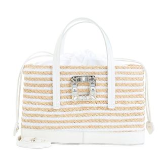Roger Vivier Skate Straw Shopping Bag - female - Roger Vivier - Handbags - Multicolor - ONE SIZE - Bags
