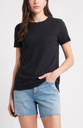 Caslon Cotton & Modal T-Shirt in Black at Nordstrom Rack, Size Xx-Small