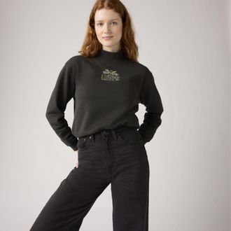 Levi's Graphic Collins Mockneck Sweatshirt - Womens - XS - Black