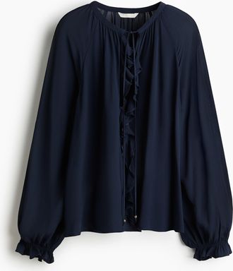 H&M Chiffonbluse - Blue