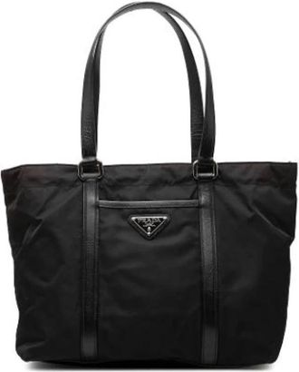 Prada Pre-owned Vintage Nylon Tote - Dames - Vintage Shopper - Zwart - ONE Size - Nylon - Vintage